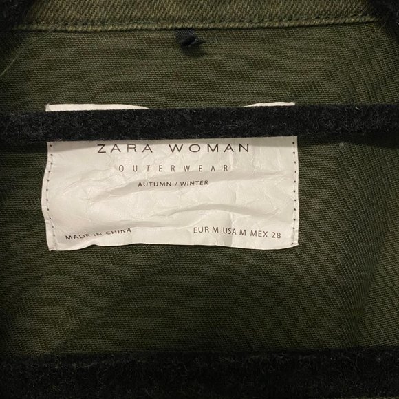 Zara Oversized Studded Green Shacket / Jacket - Picture 2 of 5